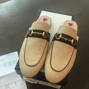 Gucci Princetown canvas mule shoe sandal NWT